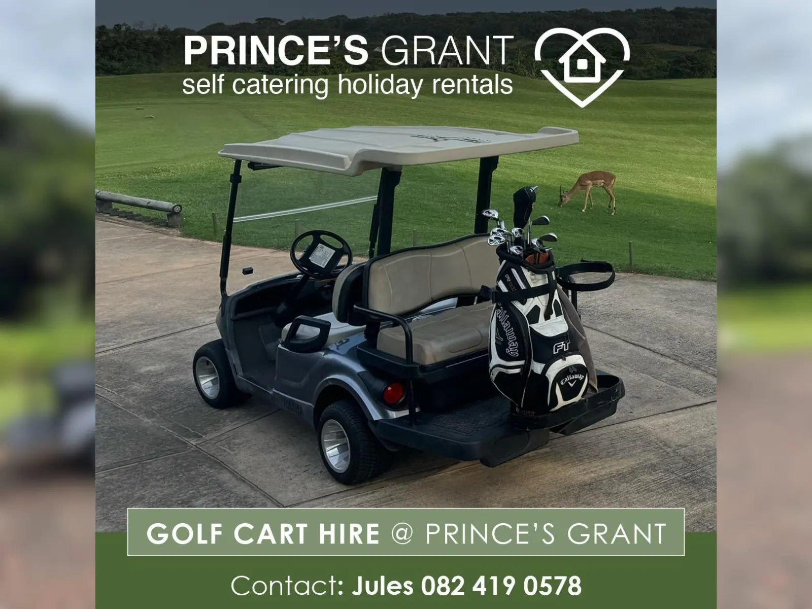 Golf cart hire on the estate